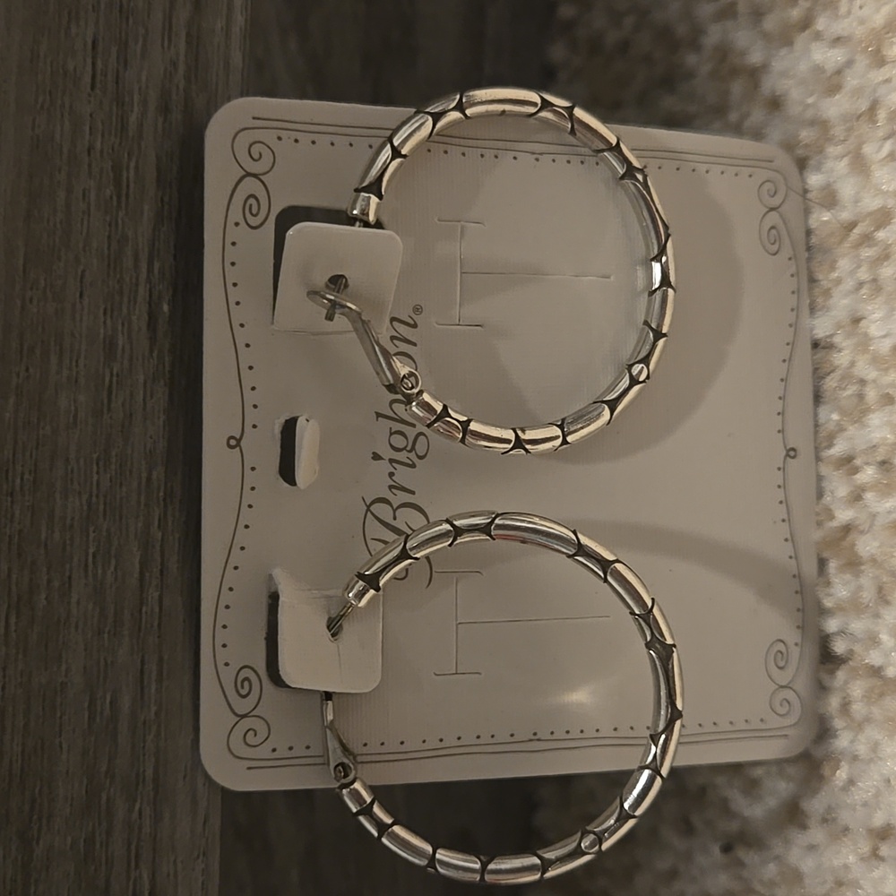 Silver Brighton hoop earrings